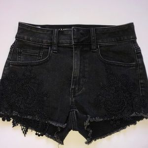 AE black jean shorts